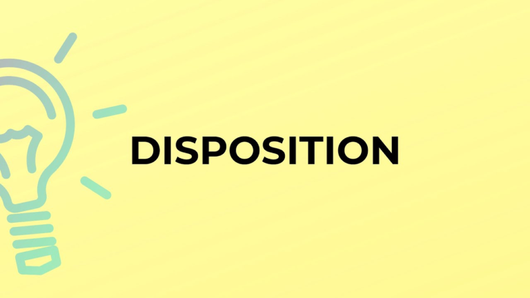 The Needed Disposition!